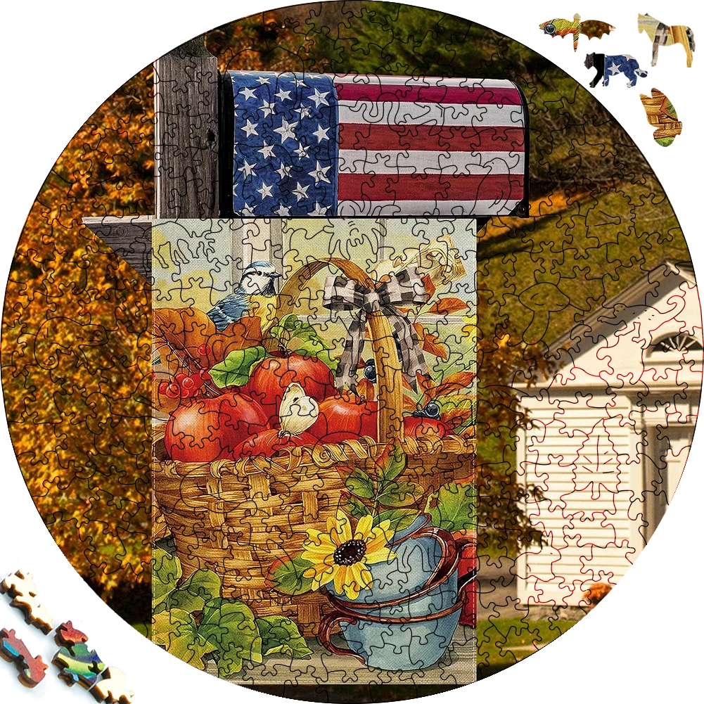 

Landscape Wooden Jigsaw Puzzle Oil Painting Of Bird Fruit Flower Basket Wood Puzzles Decoration Party Home Game puzzles for Kid