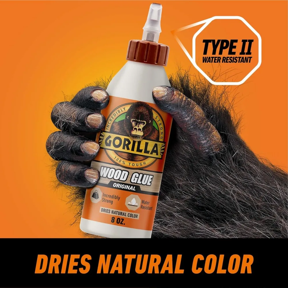 8oz Wood Glue, Natural Color, Fast Drying for Indoor/Outdoor Projects