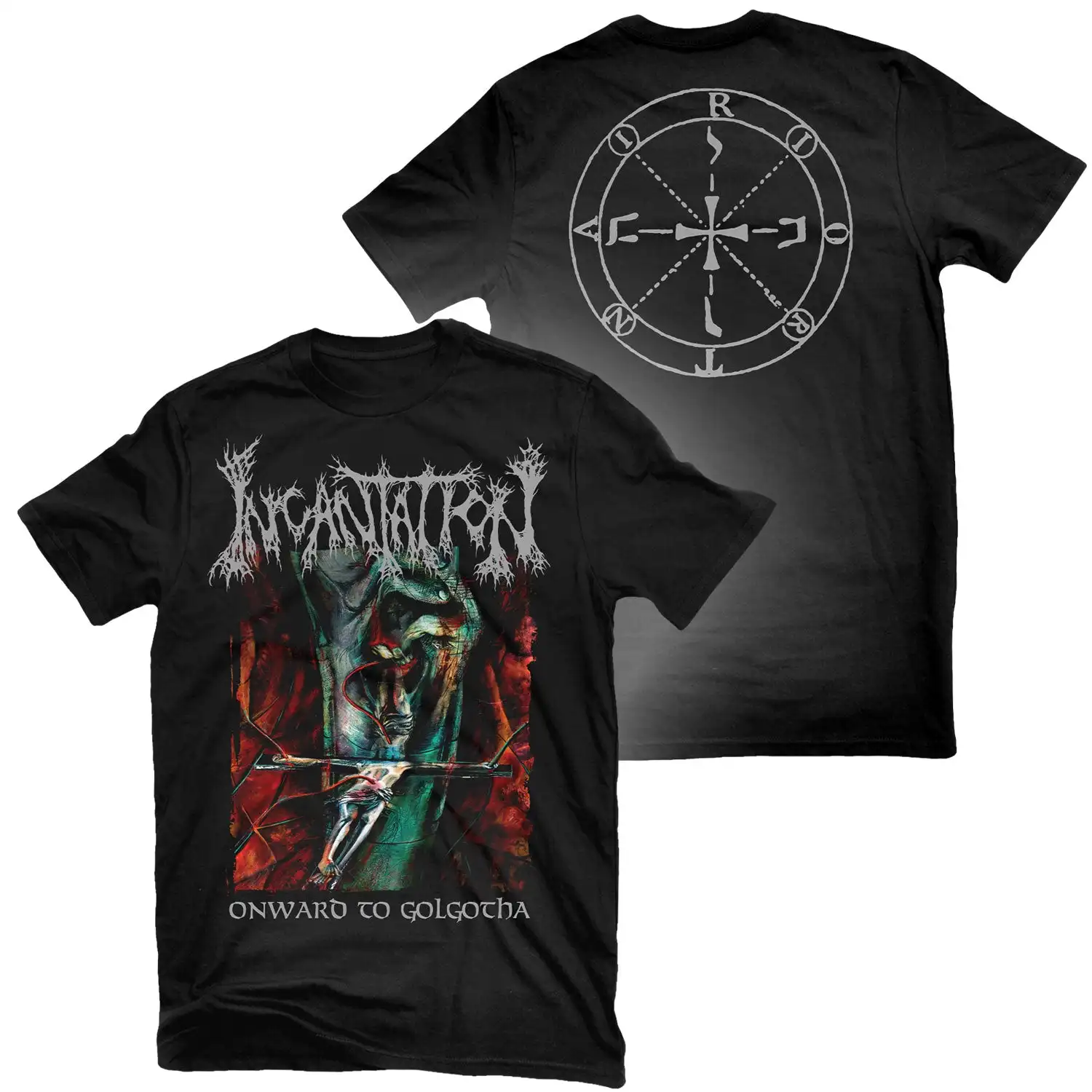 Incantation Onward To Golgotha Rock Band Graphic Tee 100% Cotton Round Neck Casual Unisex T-shirt Summer Top