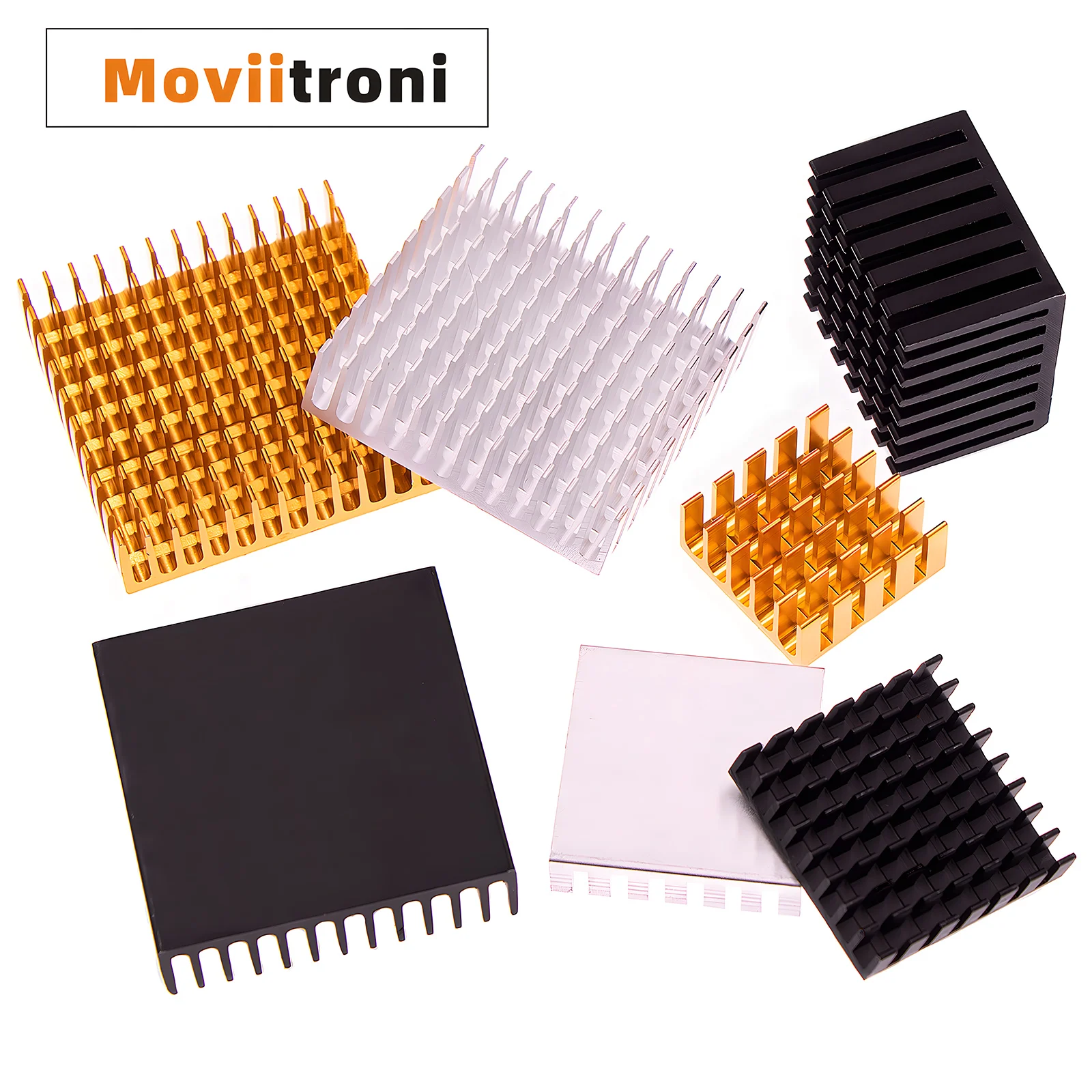 10Pcs Aluminum Radiator IC Heat Sink Slotting Heatsink for Electronic Chip Cool Pads 22x22x10/28x28x6/28x28x20/40x40x11mm