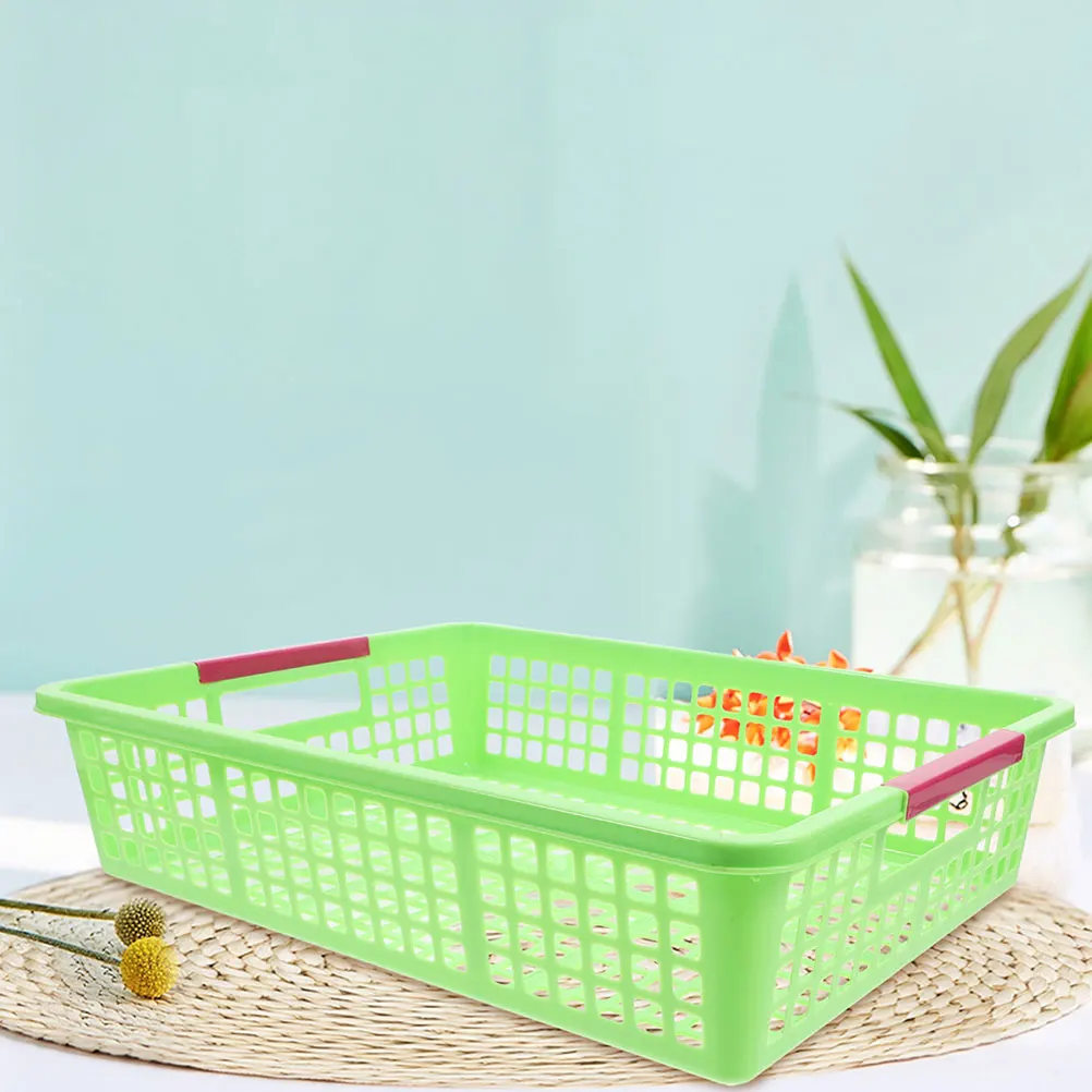 

5Pcs Paper Storage Basket Multi-Purpose Plastic Organizer Tray Stackable Smooth Finish Bins for Classroom Desk Organization