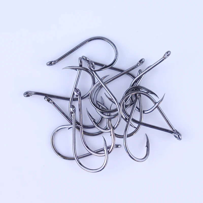 50pcs/lot Fishing Hooks Coating High Carbon Stainless Steel Barbed Sharped Circle Fish Hooks For Fishing Carp Bass Octopus