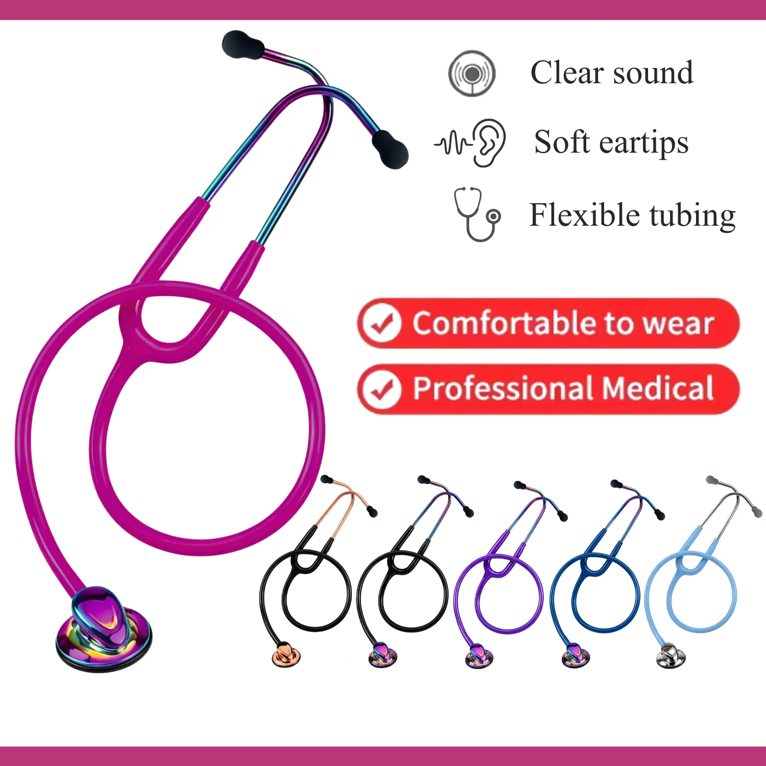 Medical Professional Stethoscope Single Head Stethoscope for Doctor Nurse Cardiology Stethoscope Engrave Name Health Care