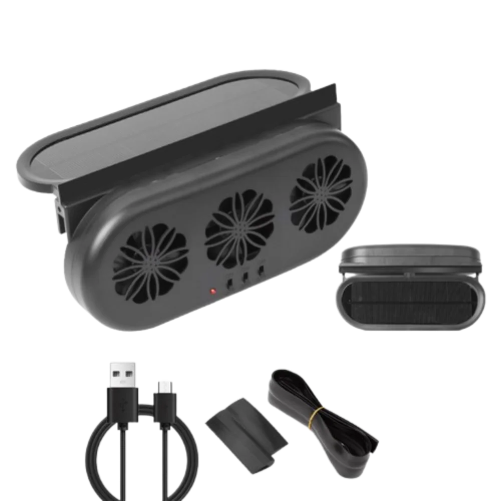 Solar Charging Solar Car Exhaust Fan Car Air Circulation 3 Fan Solar Powered Car Ventilator Low Noise Heat Dissipation