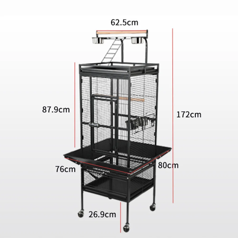 Bird cages manufacturers New large bird cage with play top Parrot Finch Cage Macaw Cockatoo with rolling cart