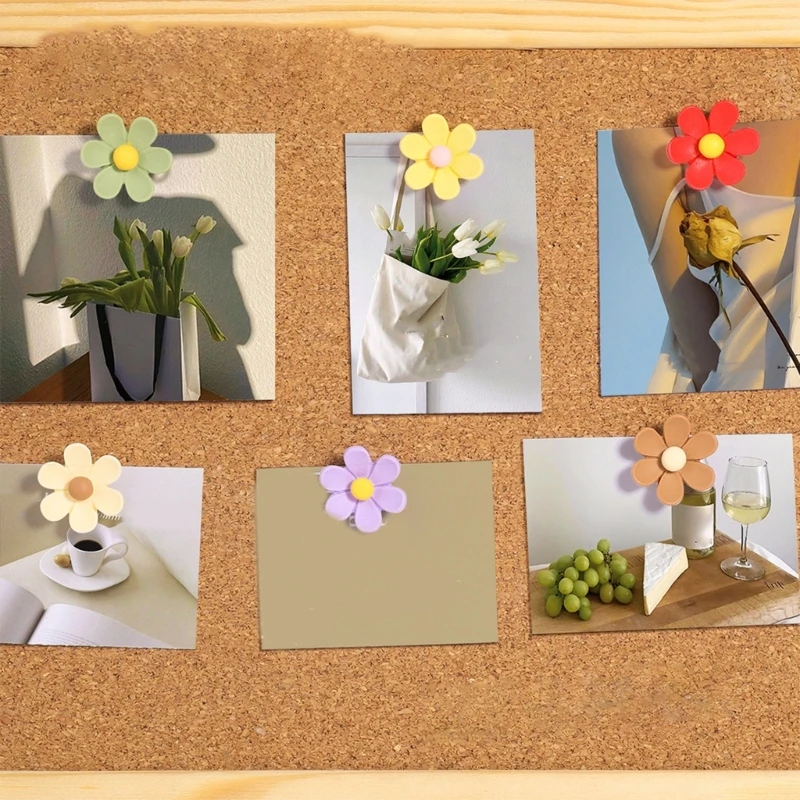 D0UA 20/30pcs หัวดอกไม้ดันหมุดจุกไม้ก๊อกแจ้งให้ทราบ