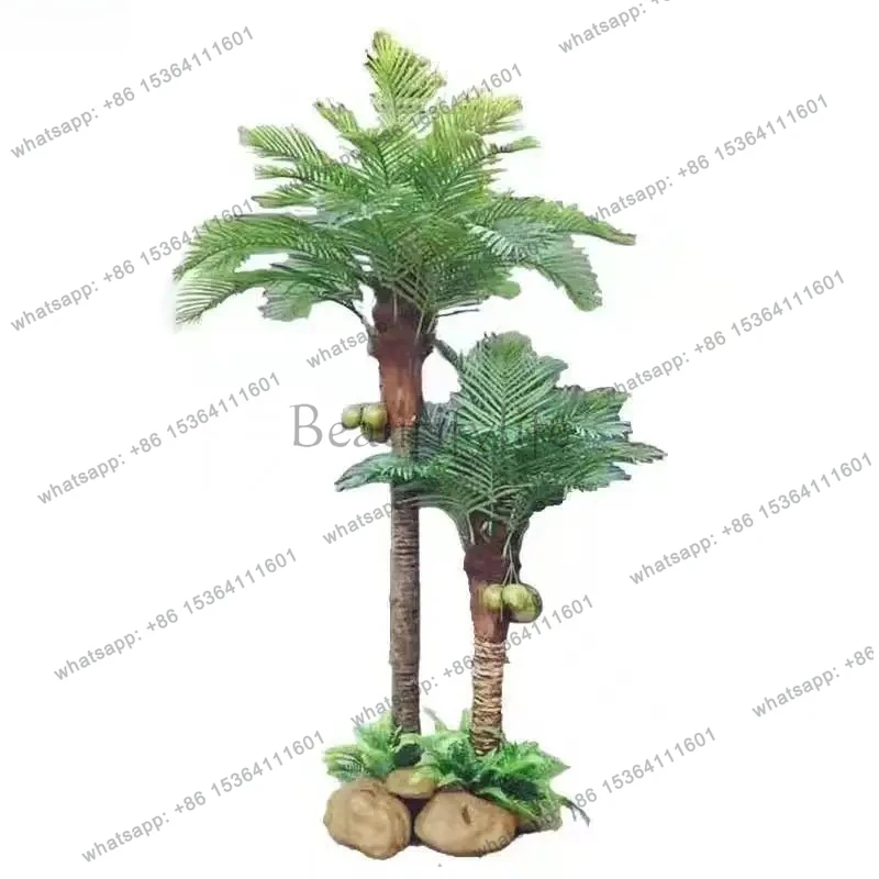 Simulation Coconut Tree Indoor and Outdoor Tropical Green Plant False Potted Plant Large Decoration