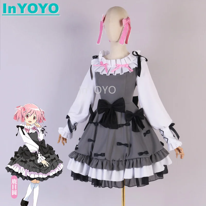 

InYOYO Kaname Madoka Cosplay Costume Anime Puella Magi Madoka Magica Sweet Lovely Dress Uniform Halloween Party Outfit Women New