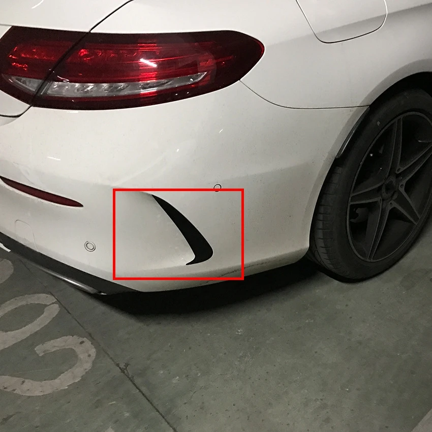 Spoiler Tuning Air Blade Rear Bumper Side Splitter Exterior Part For Mercedes Benz C-Class Coupe C205 AMG Body Kit Wind Knife 2
