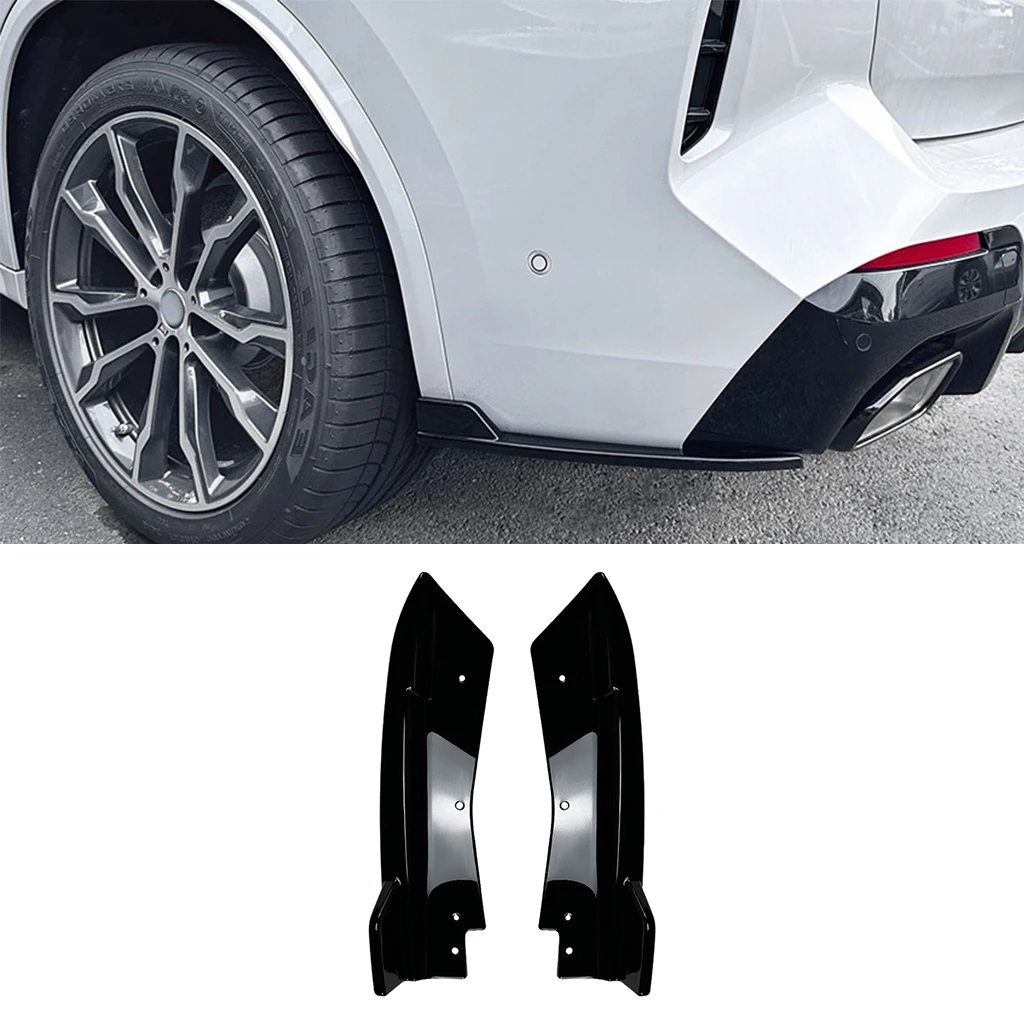 

2Pcs Glossy black/Carbon look Car Rear Bumper Lip Side Skirt Splitters Spoiler Lips Wing Trim For BMW G01 LCI M Sport 2022 2023