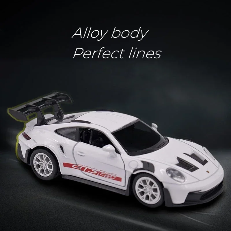 1:36 Porsche 911 GT3 RS lega Mini modello di auto da corsa diecast giocattolo in metallo collezione di simulazione sportiva tirare indietro i regali