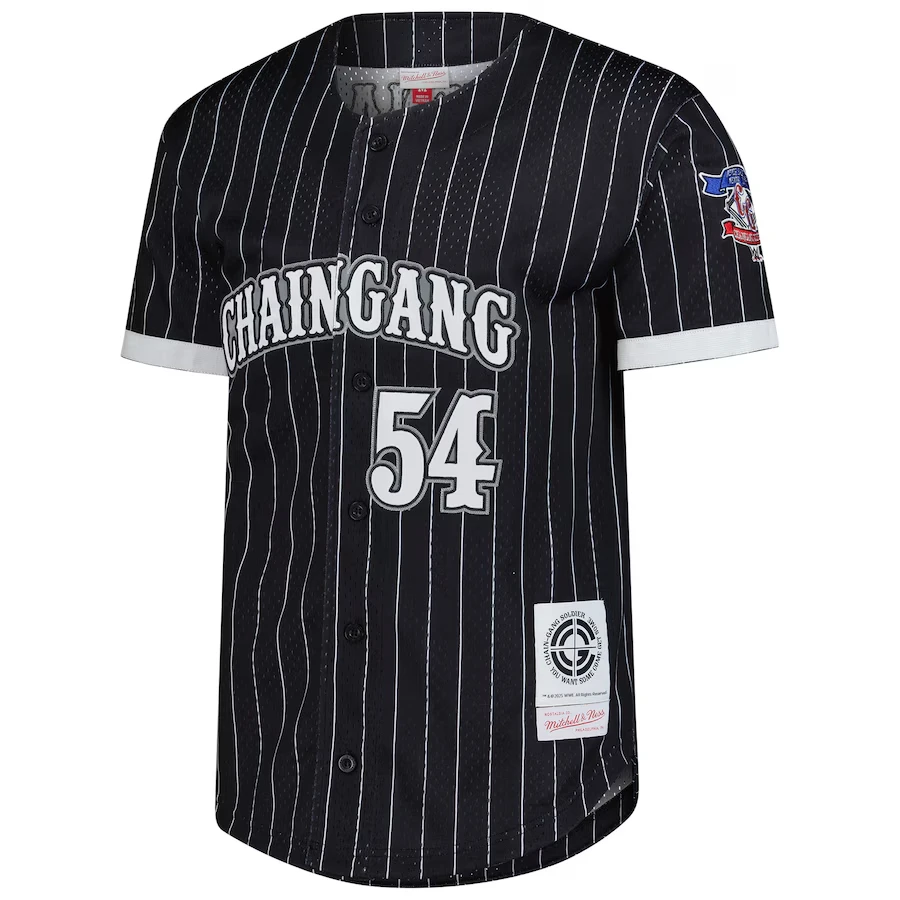 

Men's Black John Cena Striped Mesh Full Button Jersey Simple Loose Sweat Absorbing Breathable Suitable For Outdoor Sports