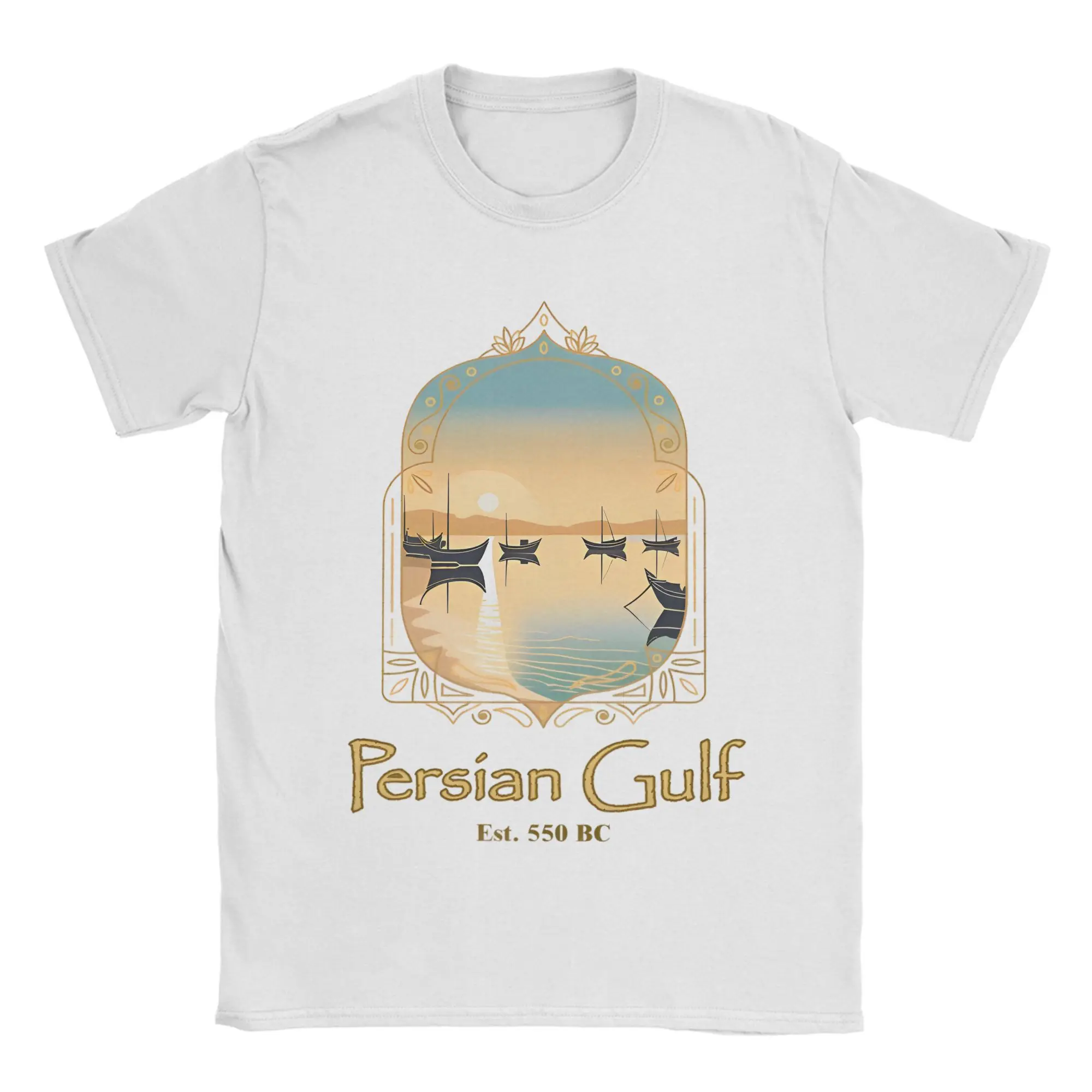 

Men The Persian Gulf Est 550 BC Ancient T Shirt Vintage Sunset Pure merchandise Casual Round Collar Tees Graphic Printed T-Shirt