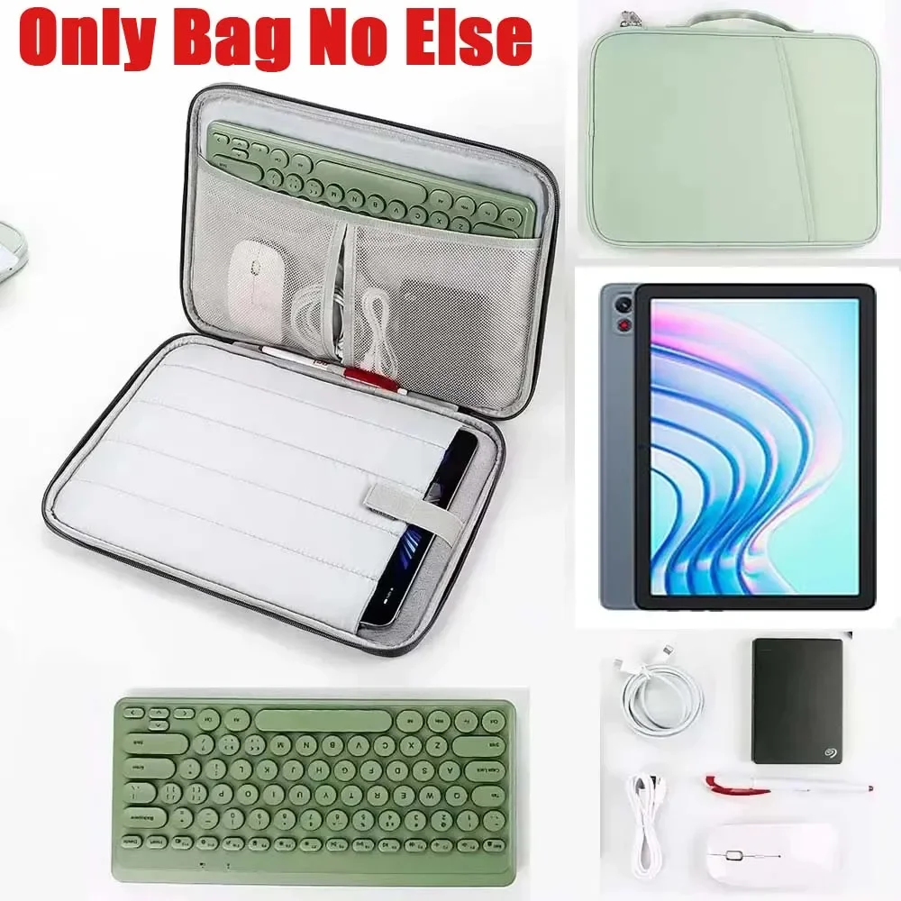 Universal Tablet Storage Bag for Cubot Tab 70 60 50 65 Waterproof Sleeve Multi Pocket Handle Zip Pouch for Mouse Keyboard Case