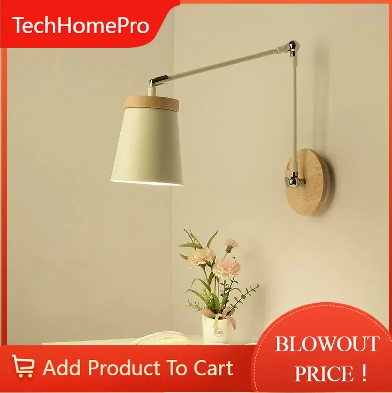 TechHPNordic Simple Creative Staircase Bedroom Hotel Bedside Corridor Wall Lamp Makalon Children's
