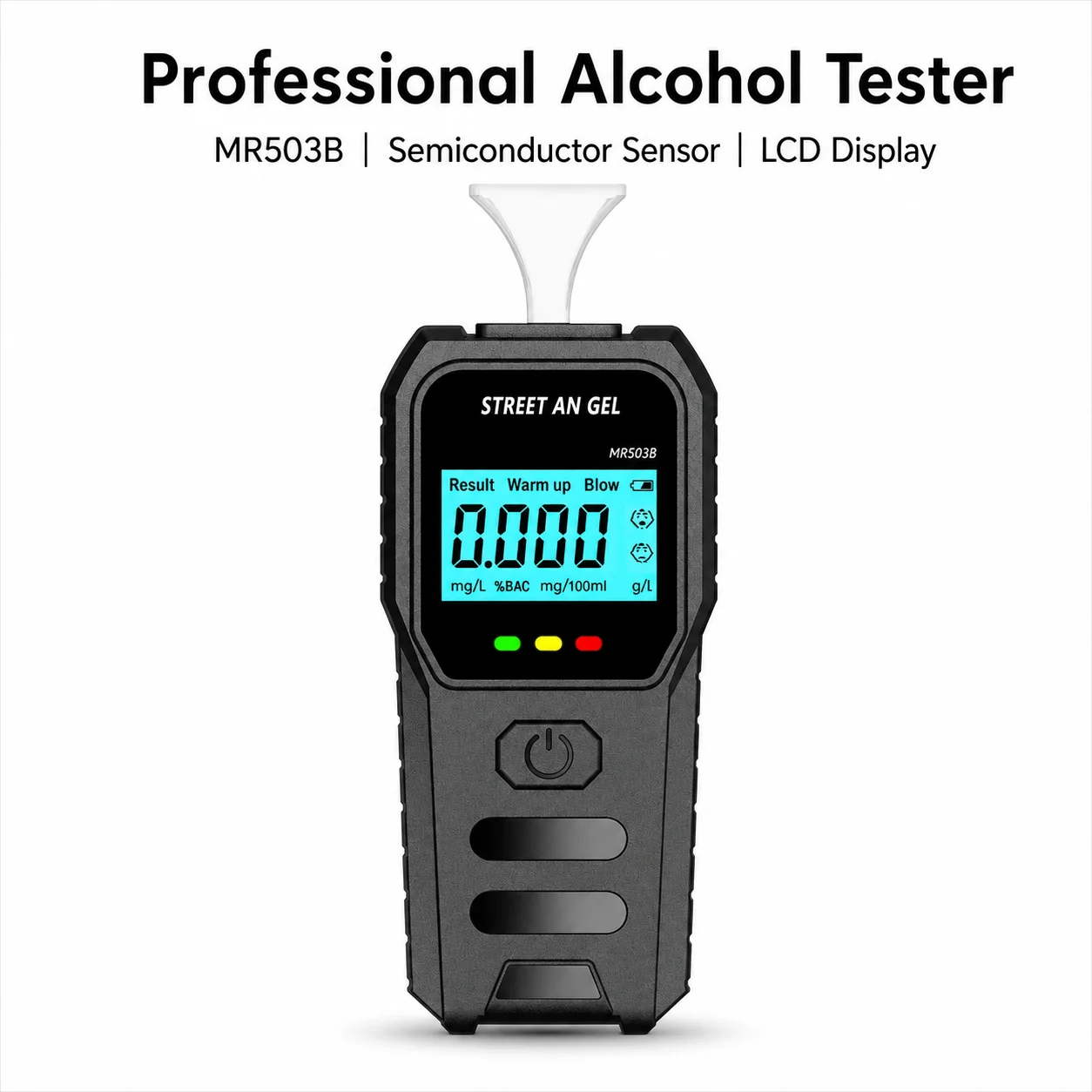Portable Alcohol Tester with Voice Broadcast LCD Display Breath Alcohol Analyzer Breathalyzer Drunk Driving Checker for Personal