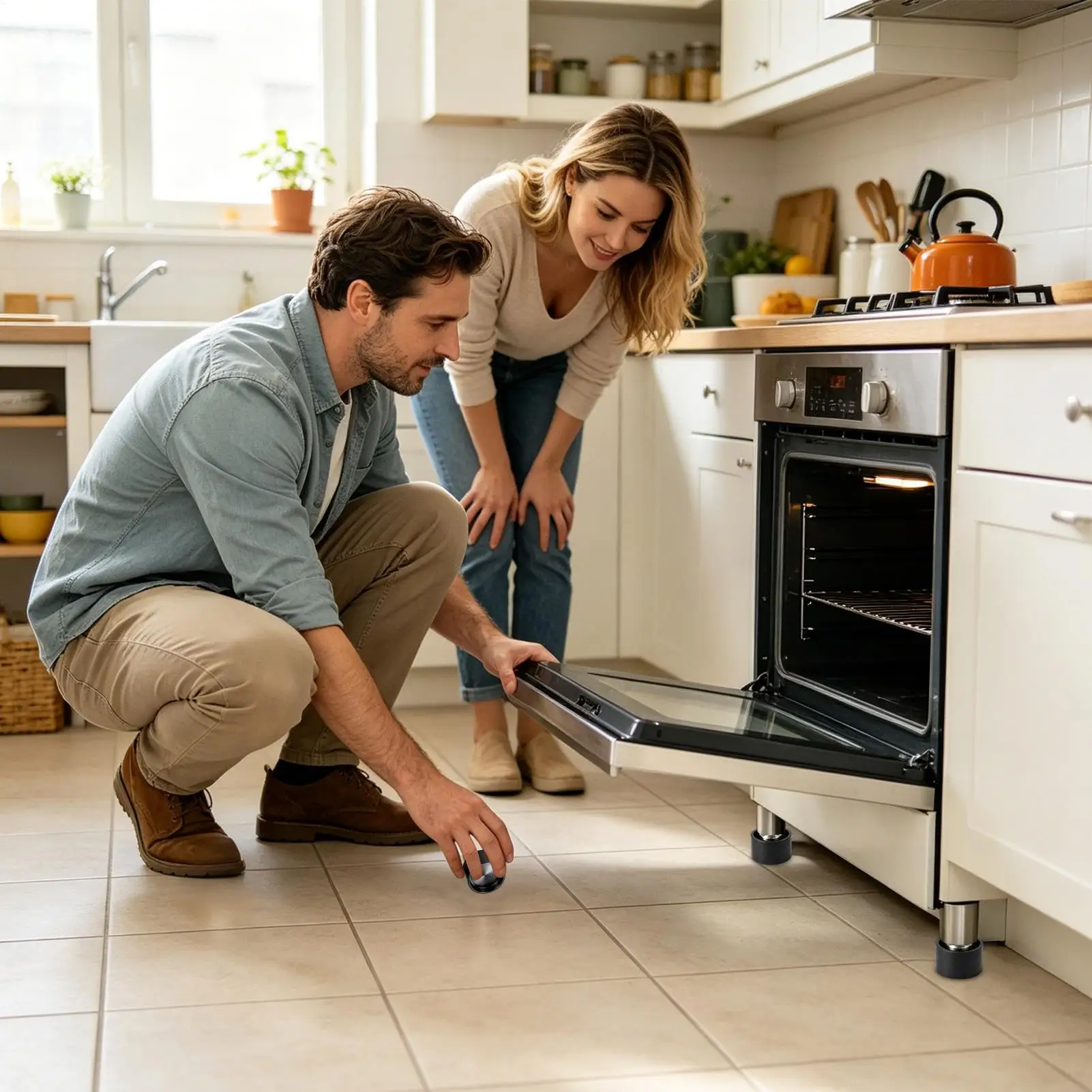 Range Leveling Feet Risers 4 Pieces Non-Slip Appliance Riser Stove Foot Extensions For Home Kitchen Stovetops Cooktops Toaster