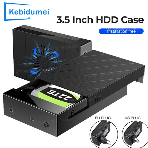 Caja HDD de 2,5/3,5 pulgadas, USB3.0 a SATA, soporte para disco duro externo, carcasa de disco duro de 22TB, adaptador de alta velocidad de 5Gbps para PC Lapop
