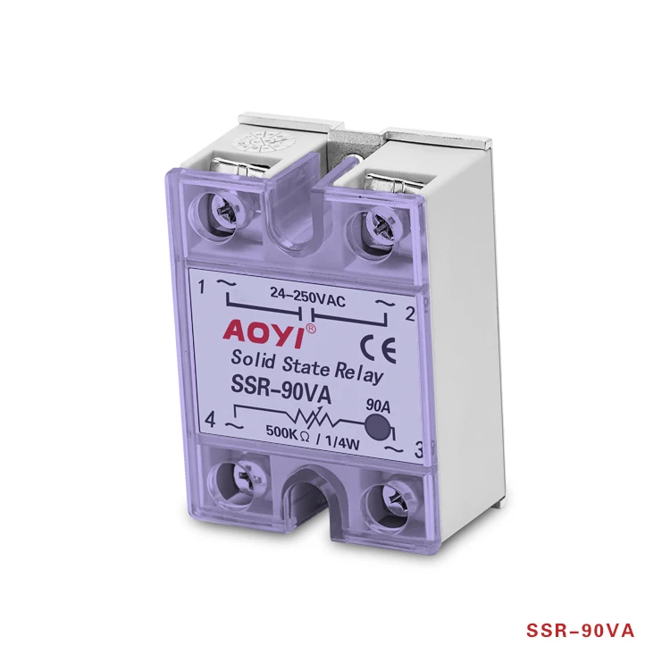 AOYI Single Phase DC control DC SSR-90VA VDC 20A Solid State Relay/SSR Relay With CE