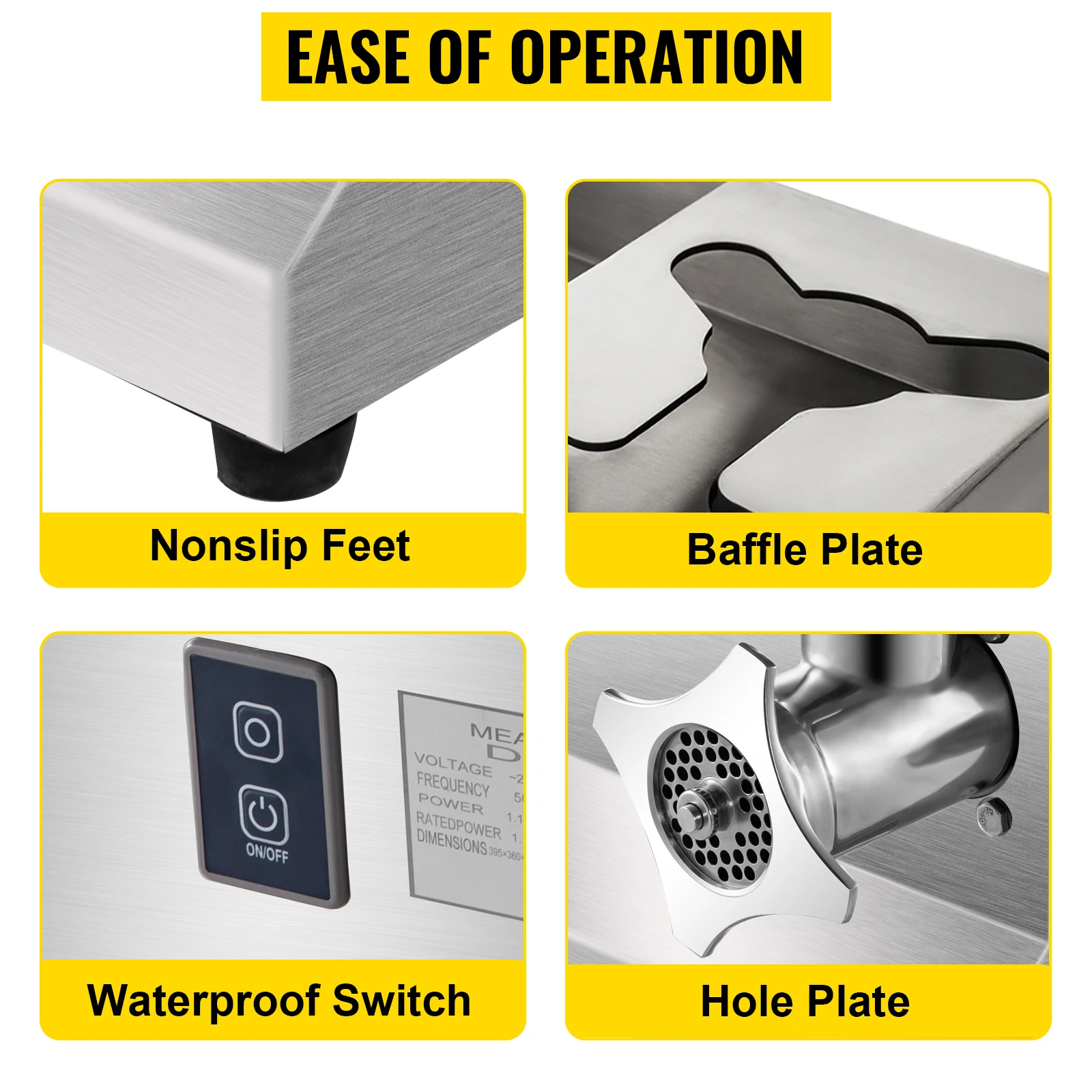 VEVOR เครื่องบดเนื้อไฟฟ้า250กิโลกรัม/ชั่วโมง300กิโลกรัม/ชั่วโมง Commercial อาหารไส้กรอก Filler เนื้อ Chopper Heavy Duty Home เนื้อ Mincer