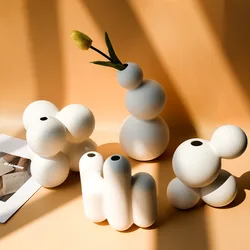 Nordic Home Decor Vase Model Room Creative Unglazed Balloon Combination Flower Ornaments Homestay Guest Restaurant Accessories