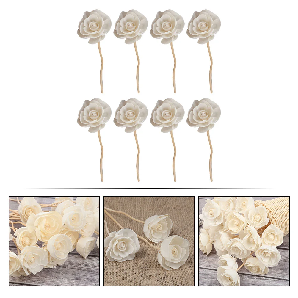 8 Pcs Rattan Sola Flower Home Decor Bedroom Aroma Diffuser Accessories Essential Oil Sticks Rattans Flowers with Vine Perfume