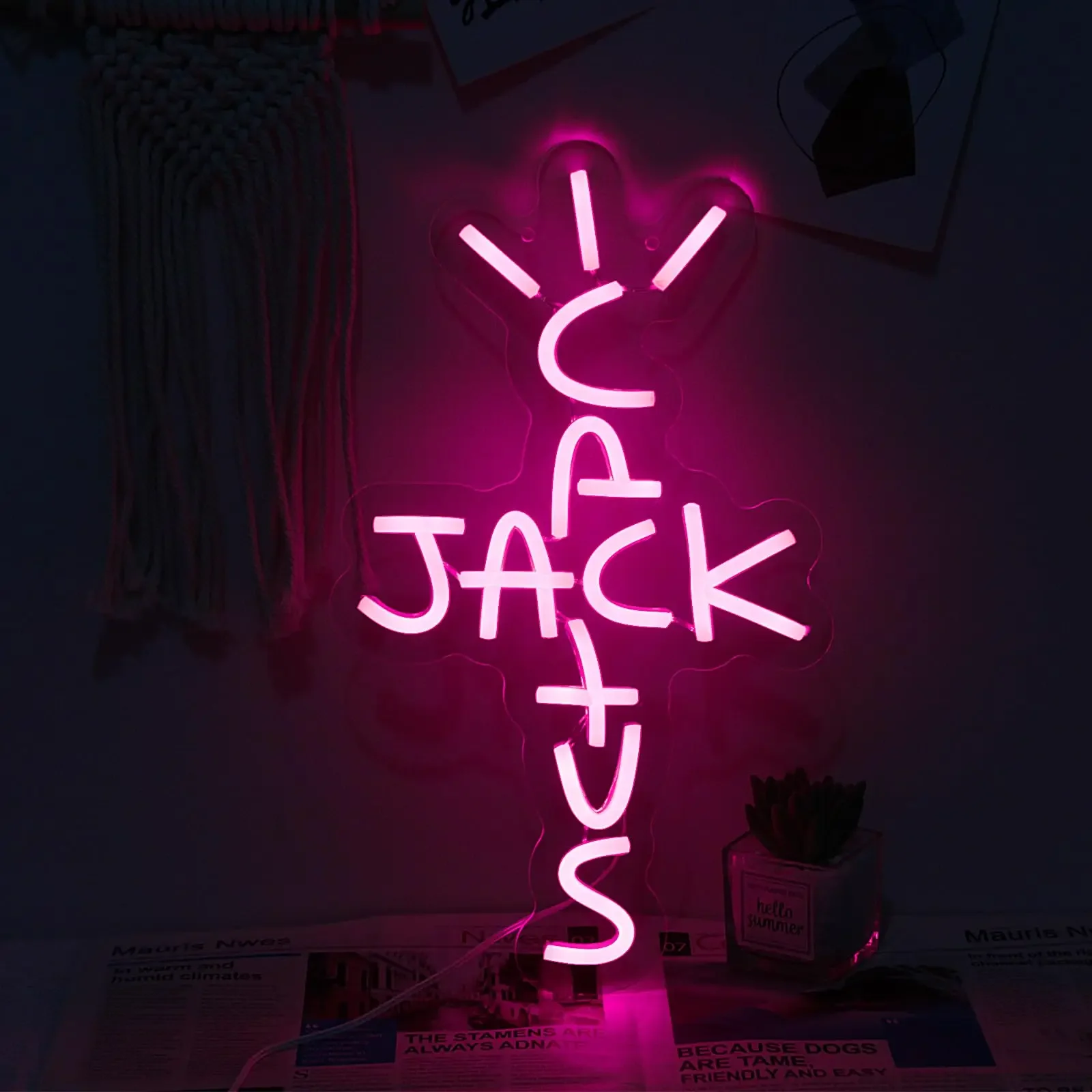 Imagem -06 - Uponray-cactus Jack Led Neon Sign para Quarto Wall Decor Escritório Homem Caverna Cerveja Bar Pub Natal Birthday Party Cores