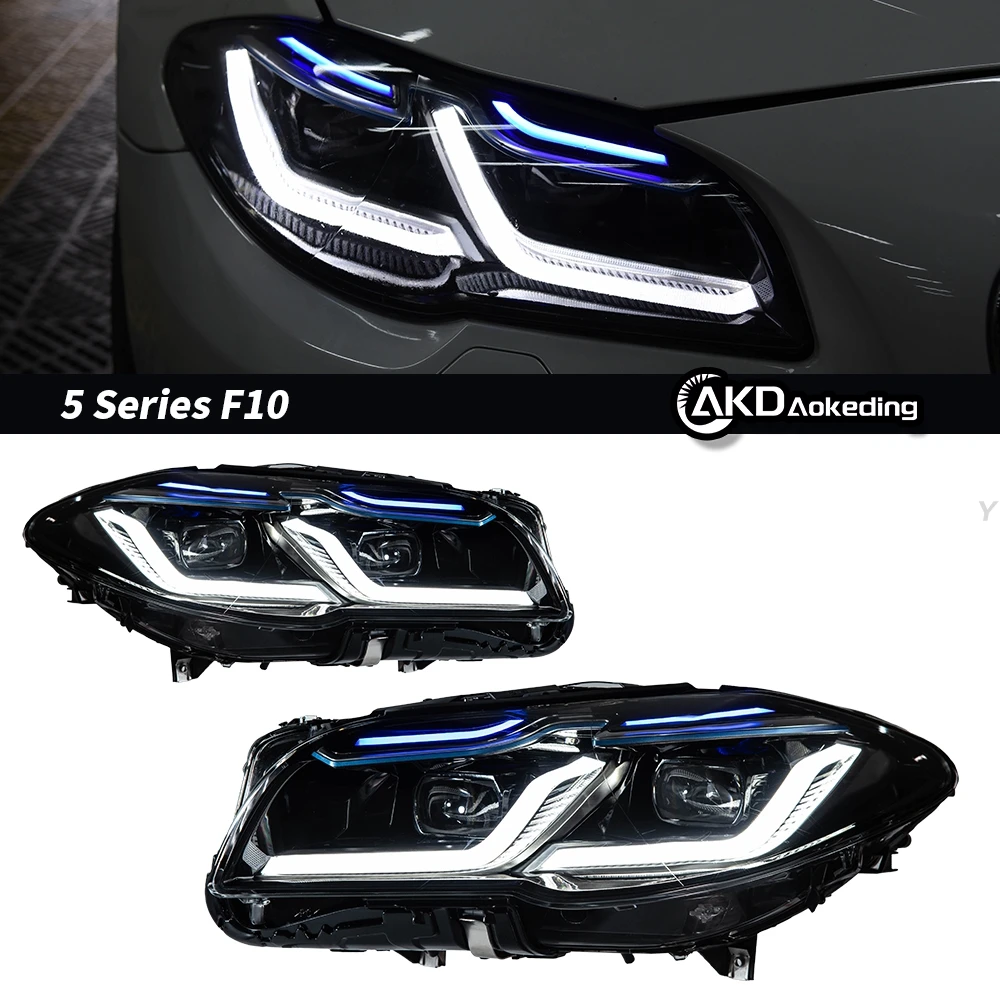 Auto Parts For BMW F10 5 Series Headlights 2010-2017 latest Styling LED Daytime Lights Dual Projector Car Accesorios Modified