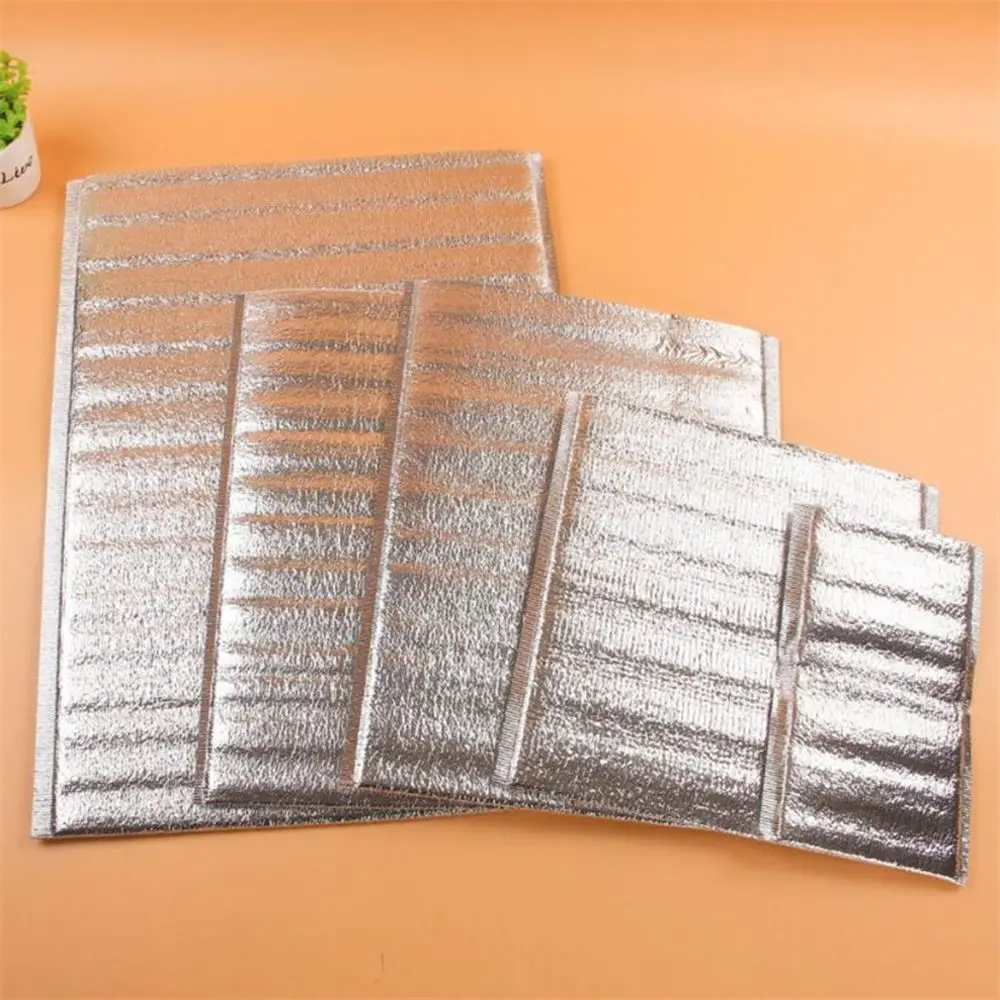 50Pcs/Pack Ice Cold Warm Aluminum Foil Bag Food Thermal Drink Storage Insulation Bag with Closure Delivery Carrier Cooler Bag