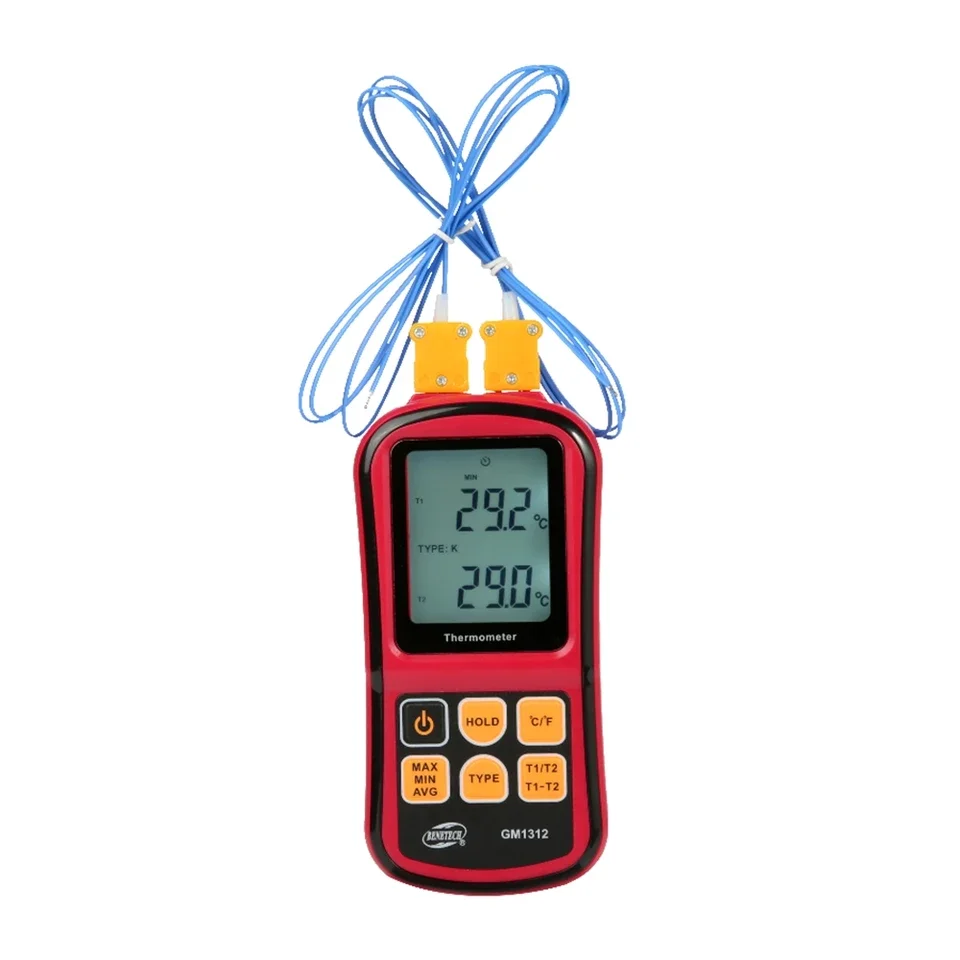 Industrial Digital Thermocouple Thermometer J K E N R S Type 2 Probe Temperature Meter Temp Measure Tools GM1312 Model