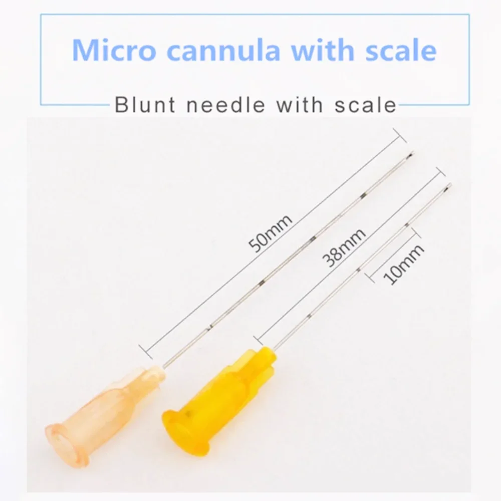 50Packs Micro Cannula Blunt Needles Set 16G/14G/22G/25G/27G/30G Plain Ends Notched Endo Needle for Syringe Medical Tool
