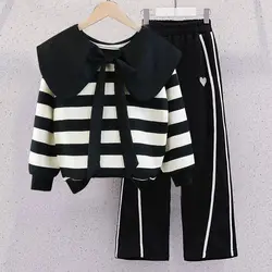 4-10 Years Children Clothing Set Girl Casual Clothes Kids Fashion Sweatshirt And Pants 2 Pcs Baby Autumn Winter Tracksuits