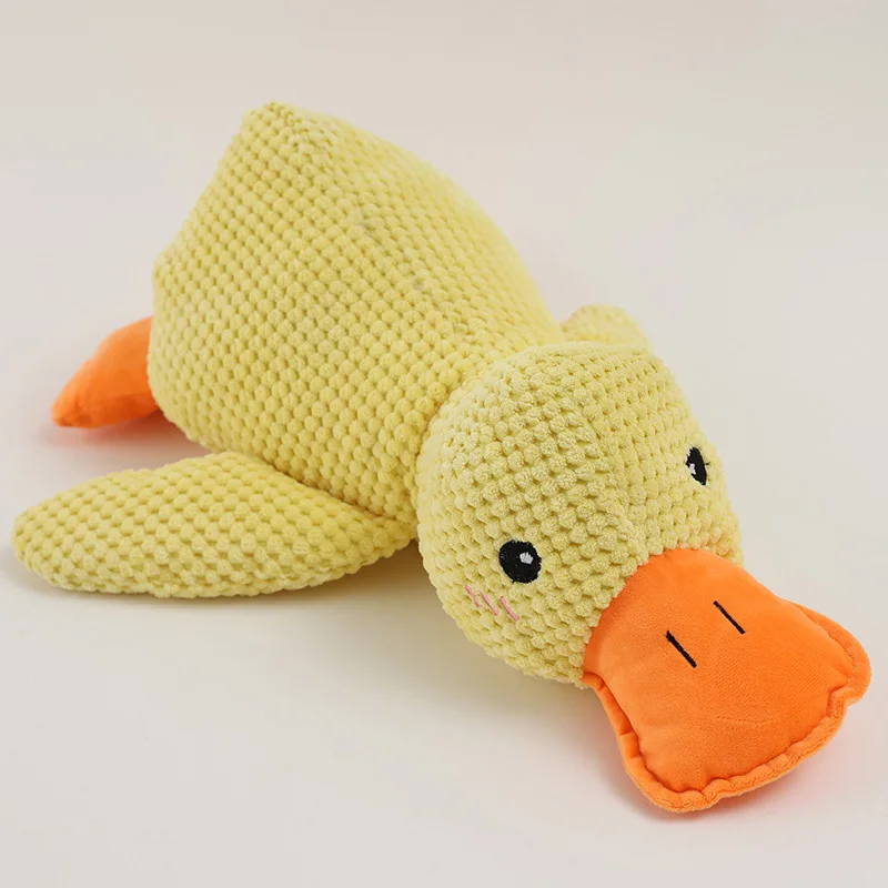 1pc Dog Plush Toys bite-resistant Teething Sleep With Sound Boredom Small Yellow Duck Toys Dog Pet Supplies