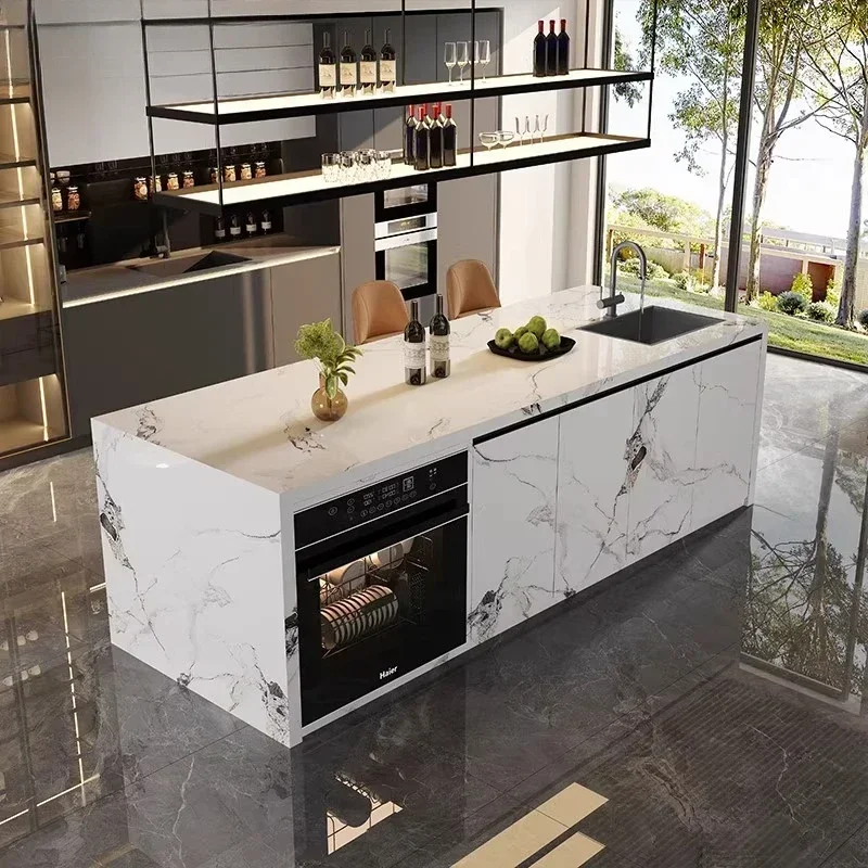AARock Slab Island Dining Table Home Bar Open Kitchen Steam Oven Dishwasher Integrated Center Guide Table