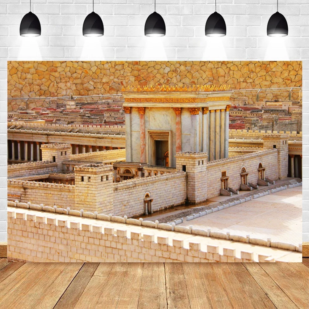 

Jerusalem Cityscape Photography Backdrop Bethlehem Sunset Dome of The Rock Cityscape Background Wall Party Room Decor Banner