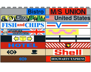 10pcs Building block part 3008, printed part with interchangeable base color, customized pattern, national flag, arrow letters