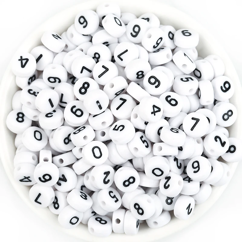 100Pcs 7mm Acrylic Alphabet Beads Colored Loose Spacer Flat Round Letter Beads For DIY Bracelet Earrings Accessories Wholesale