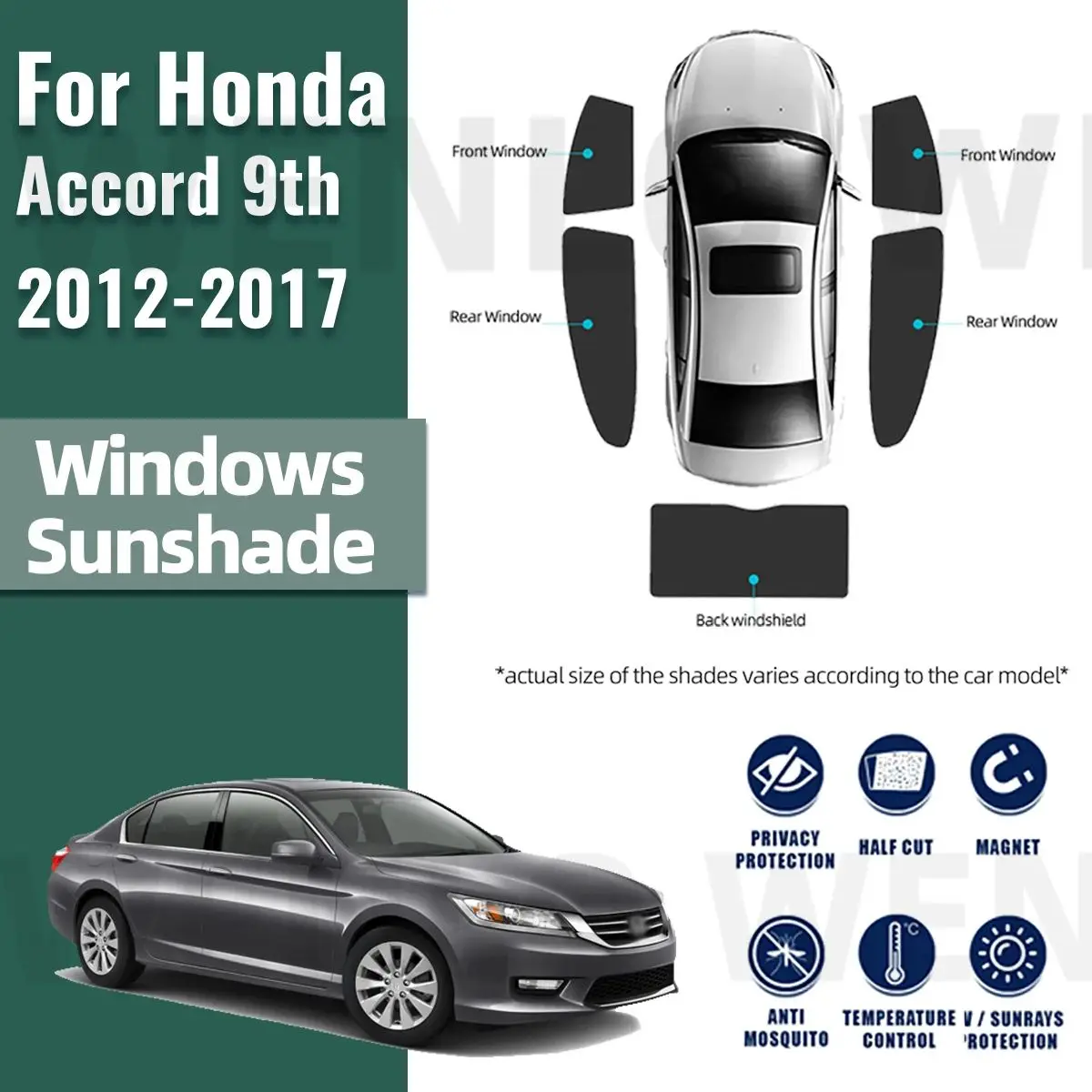 

Для Honda Accord 9th 2013-2017 задняя зеркальная Автомобильная Солнцезащитная Магнитная занавеска на лобовое стекло сетчатые аксессуары