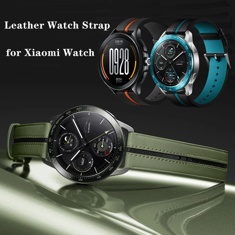 

For Xiaomi Watch 2 pro Leather Strap 22mm Soft Calf Leather Band for Xiaomi Watch S3 S1 Watchband Bracelet