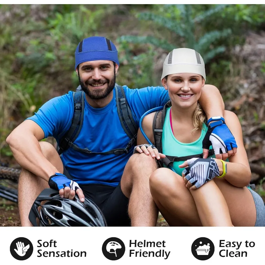 Topi Jaring Pendingin untuk Bersepeda dan Berlari, Cocok untuk Pria dan Wanita, Dapat Dipakai di Bawah Helm
