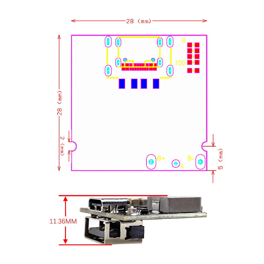 Bateria litowa typu C USB 18W płyta ochronna ładowania dwukierunkowa szybka moduł ładowania obsługuje PD3.0 QC3.0 AFC FCP PE2.0