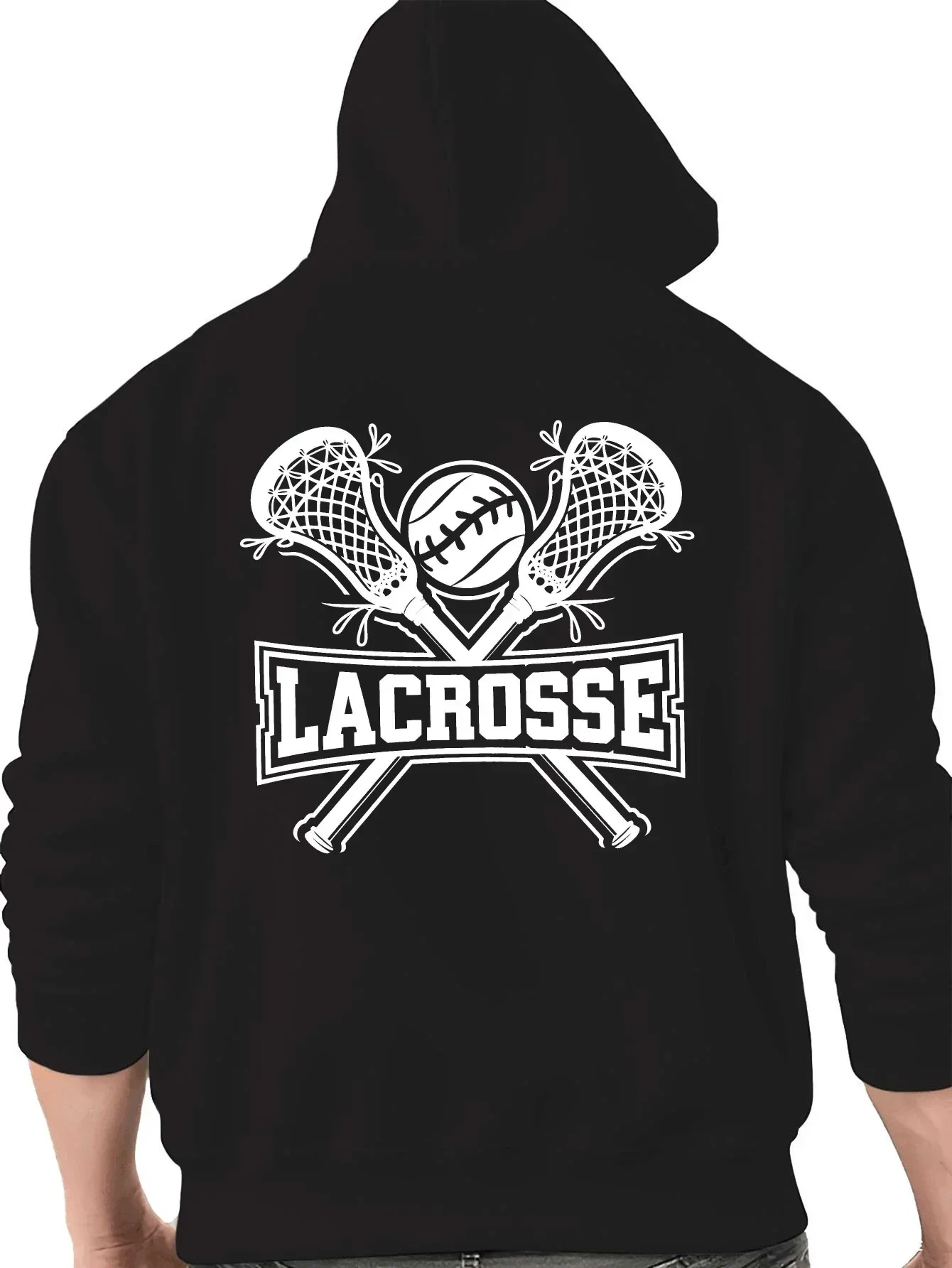 Lacrosse HoodieSport Team Athlete Game Field Stick Player Training Competition Vintage Trendy Oversized Casual Sport Sweatshirts