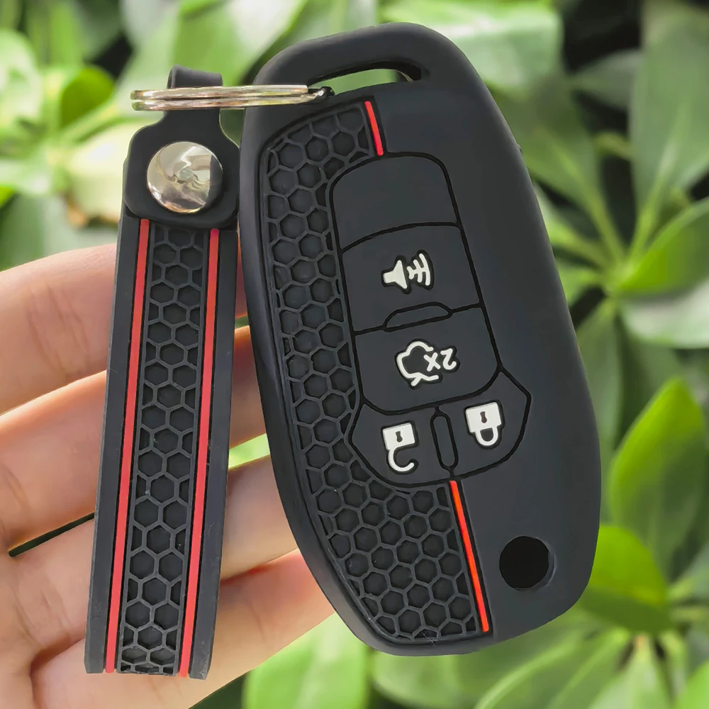 4 Buttons Silicone Car Key Case Cover for Ford Fusion F150 F-150 2015 2016 2017 Folding Keychain Remote Protection Accessories