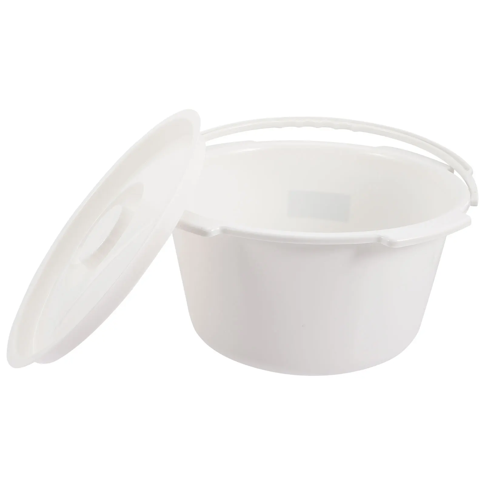 

Bucket White Plastic Bedpan Chamber Pot Lid Portable Spittoon Household Commode Bathroom Supply Sturdy PP Material