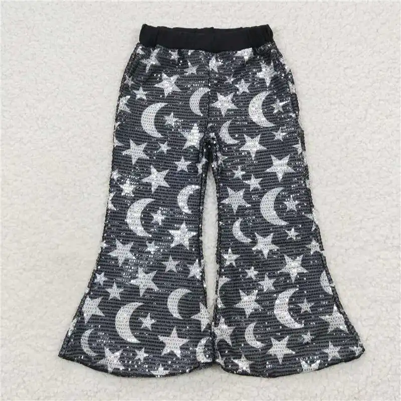 8.09 Wholesale Girls Autumn And Winter Halloween Trousers With Multi-Element Pattern Pumpkin Bell-Bottoms In Bright Colors