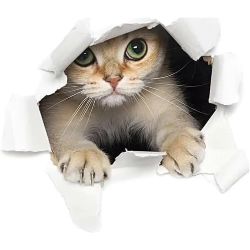 Cartoon Peeking Cat Vinyl Stickers Waterproof Decals for Car Window Laptop Camper Motorcycle Auto Exterior Styling Accessories