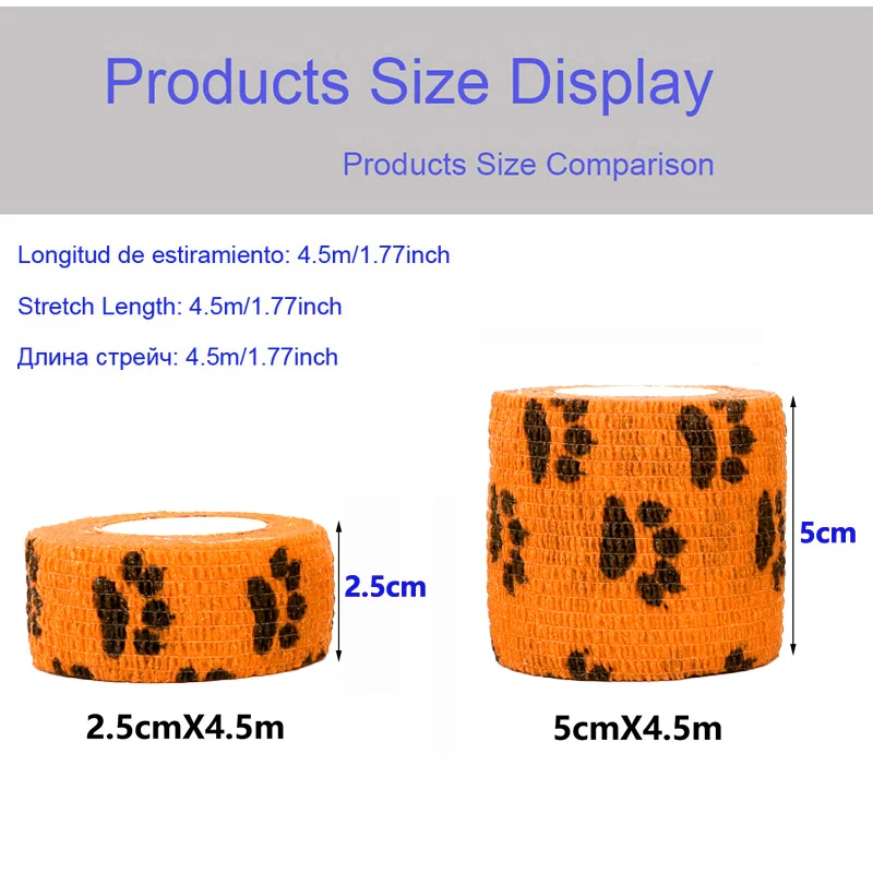 Kép 6: Állat mintás Imprimé kelme Én adhesiva Alkalmazkodó m kötést 4.5m sportok Belépő Célszalag számára ujja vegyes Könyökcső 1st Assisztál készlet Dédelget Célszalag