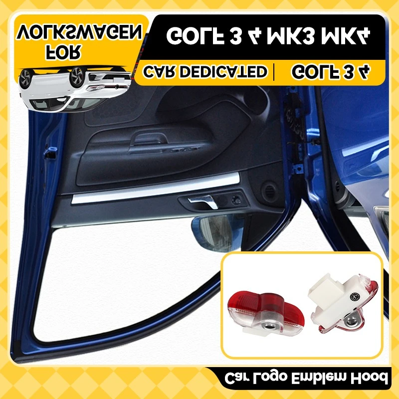 

2026 Горячие эмблемы для VOLKSWAGEN VW 2 шт. для VW GOLF 3 4 MK3 MK4 Jetta Beetle Bora Caddy Touran Светодиодный проектор с логотипом двери автомобиля Ghost