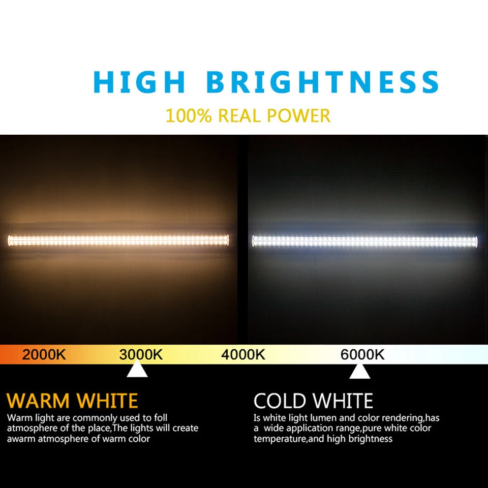 1/2/4pcs T8 Led Tube Light 110V 220V V-shaped Fluorescent LED Tube Wall Lamp Transparent/Milky Cover For Hpme Kitchen Lighting - view 6