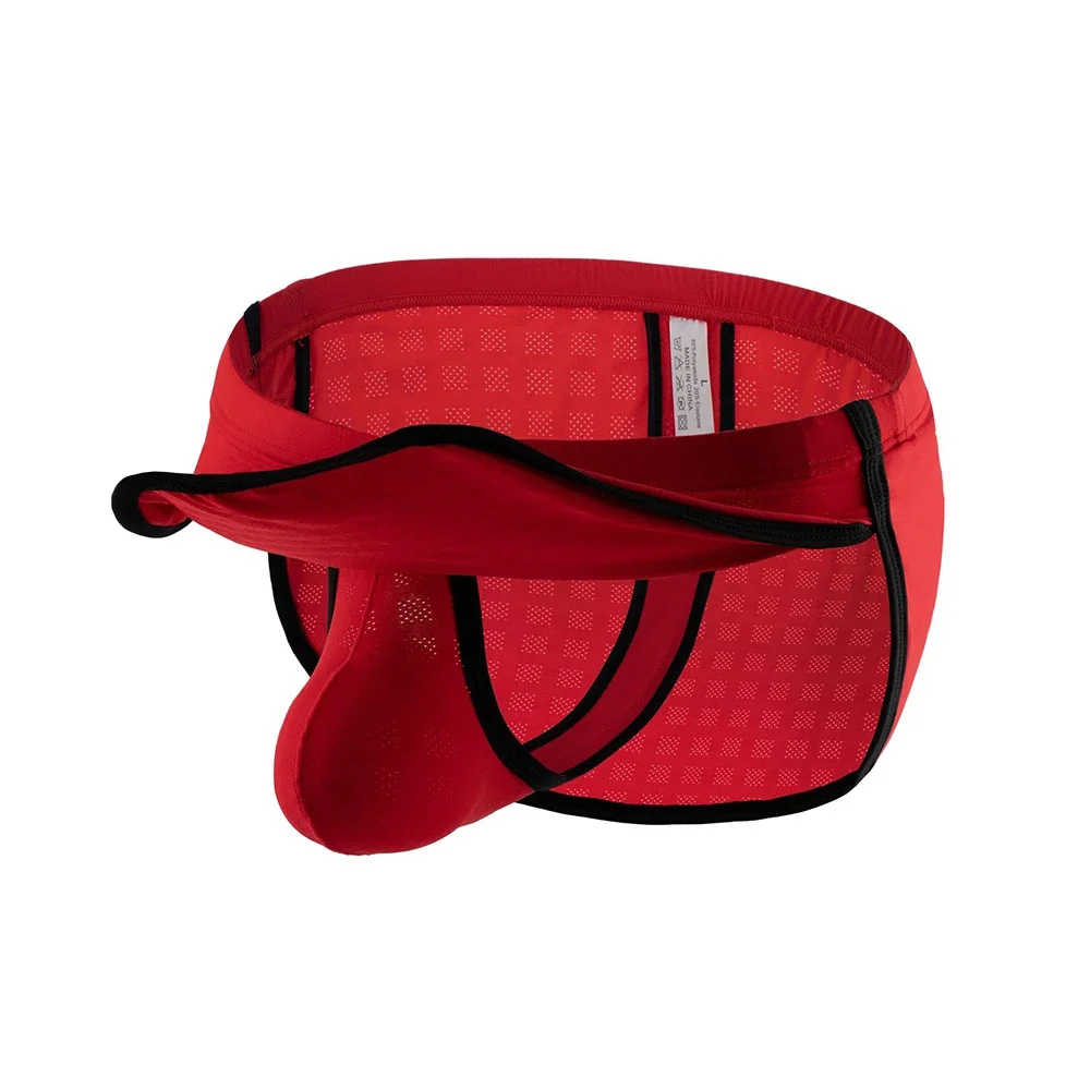 Men Arrow Pants Separate Pouch Trunks Briefs Comfy Layered Underpants Tangas Underwear Mesh Stretchshorts